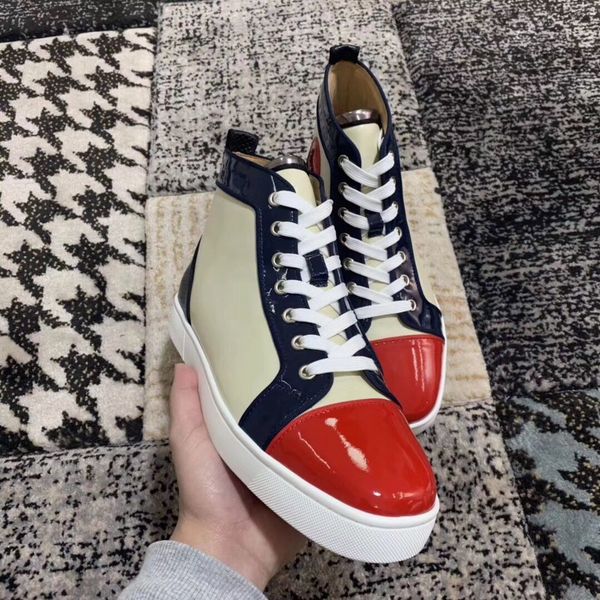 wholesale patchwork leather casual walking high men red bottom sneaker shoes luxury designer party wedding ing, Black
wholesale patchwork leather casual walking high men red bottom sneaker shoes luxury designer party wedding ing, Black