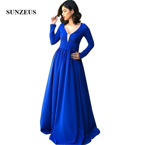 long sleeves prom dresses a-line scoop neck long royal blue party dress simple elegant women formal gowns, White;black
long sleeves prom dresses a-line scoop neck long royal blue party dress simple elegant women formal gowns, White;black