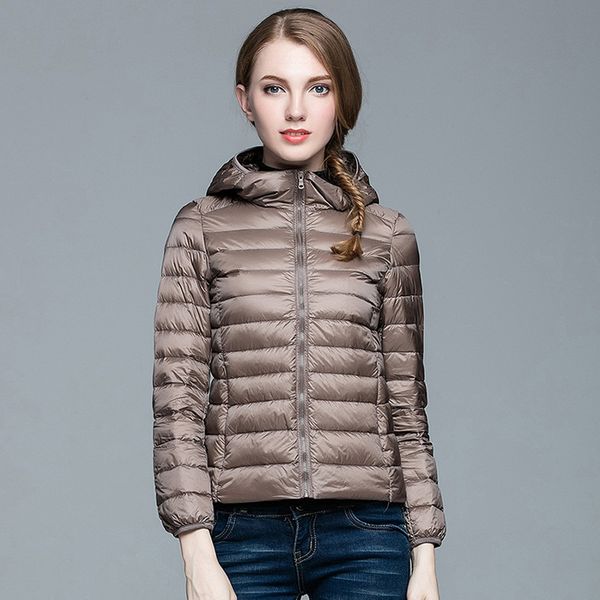 women winter hooded light down jacket 2019 solid long sleeve zipper pockets warm coat high-quality fitness down jackets female, Black
women winter hooded light down jacket 2019 solid long sleeve zipper pockets warm coat high-quality fitness down jackets female, Black