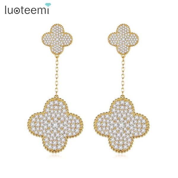 luoteemi new dlicated lucky four-leaf clover cubic zirconia dangle earrings for women fashion jewelry brincos bijoux gift, Silver
luoteemi new dlicated lucky four-leaf clover cubic zirconia dangle earrings for women fashion jewelry brincos bijoux gift, Silver