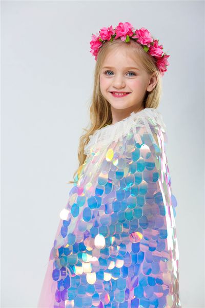 mermaid cape glittering baby girls princess cloak colorful sequins boutique new halloween party cape costume cosplay props dhl efj347, Blue
mermaid cape glittering baby girls princess cloak colorful sequins boutique new halloween party cape costume cosplay props dhl efj347, Blue