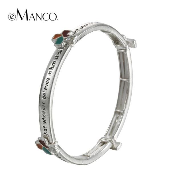 emanco alloy elastic bangle enamel cross engraved bracelets for women antique minimalist letters hand jewelry, Black
emanco alloy elastic bangle enamel cross engraved bracelets for women antique minimalist letters hand jewelry, Black