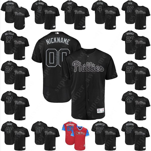 Phillies Nickname 2019 Players Weekend Jersey Darren Daulton Roy Halladay Ryan Howard Jimmy Rollins Mike Schmidt Chase Utley Jim Thome
Phillies Nickname 2019 Players Weekend Jersey Darren Daulton Roy Halladay Ryan Howard Jimmy Rollins Mike Schmidt Chase Utley Jim Thome