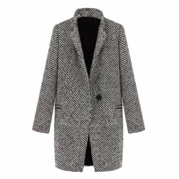 women blend coat autumn and winter turn-down collar long wool parka jacket trench wool blends lapel outwear, Black
women blend coat autumn and winter turn-down collar long wool parka jacket trench wool blends lapel outwear, Black