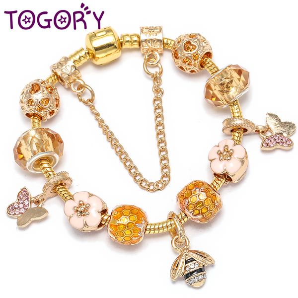 togory 2020 new style gold color butterfly & bee pendant charm bracelets for women fits beads bracelets bangles jewelry gift, Golden;silver
togory 2020 new style gold color butterfly & bee pendant charm bracelets for women fits beads bracelets bangles jewelry gift, Golden;silver