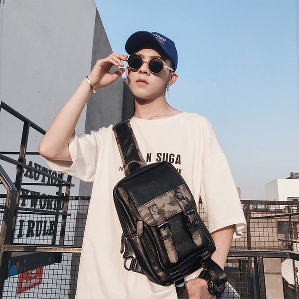 new trend shoulder bag japan and south korea fashion camouflage chest bag