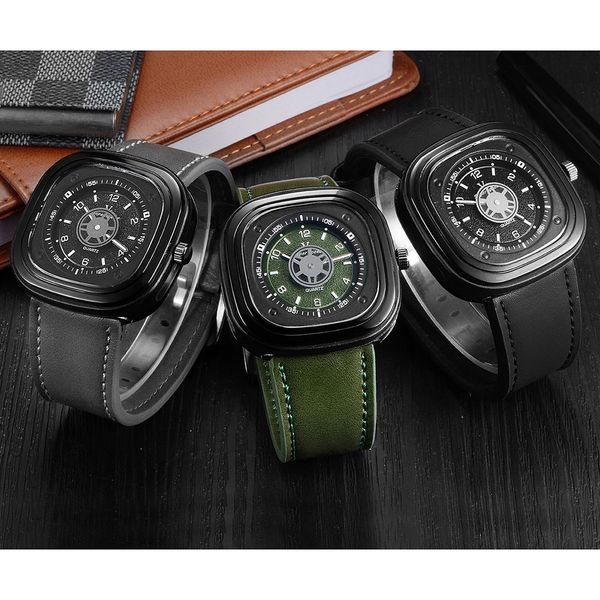 men's sports watches square dial electronic watches with perforated leather strap lxh, Slivery;brown
men's sports watches square dial electronic watches with perforated leather strap lxh, Slivery;brown