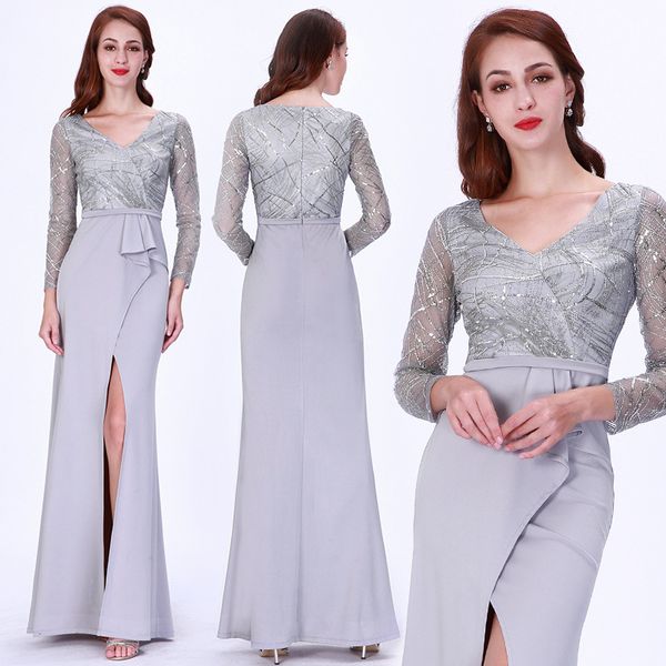 european and american spring high-end evening dress new elegant fishtail evening dress, Black;red
european and american spring high-end evening dress new elegant fishtail evening dress, Black;red