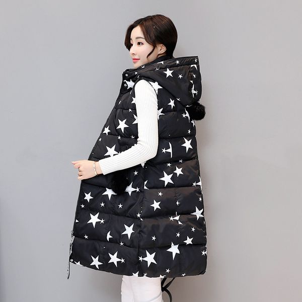 stars print winter vest women hooded waistcoat thicken cotton long vest jacket colete feminino winter jacket pus size 3xl c3735, Black;white
stars print winter vest women hooded waistcoat thicken cotton long vest jacket colete feminino winter jacket pus size 3xl c3735, Black;white