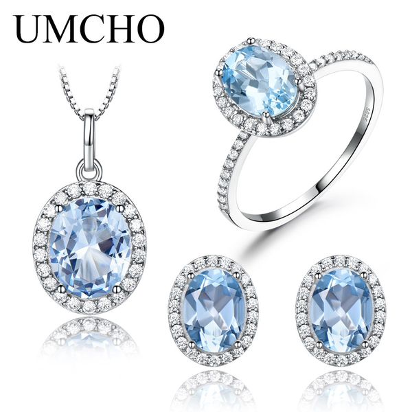 umcho sky blue z gemstone jewelry sets for women 925 sterling silver promise engagement rings necklace pendant stud earrings, Black
umcho sky blue z gemstone jewelry sets for women 925 sterling silver promise engagement rings necklace pendant stud earrings, Black