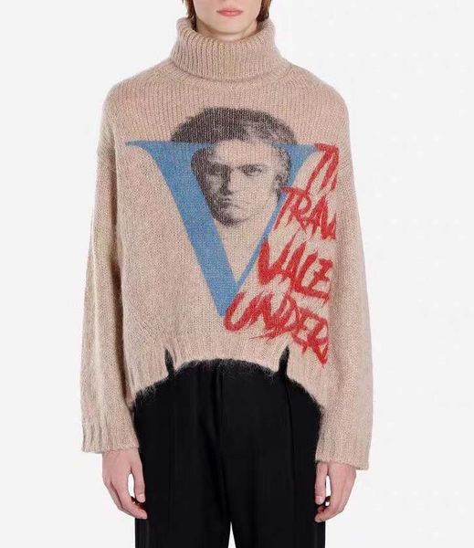 men's turtleneck sweater loose abstract character letter print sweater khaki knit turtlenium sweaters catwalk models sweaters qq8, White;black
men's turtleneck sweater loose abstract character letter print sweater khaki knit turtlenium sweaters catwalk models sweaters qq8, White;black