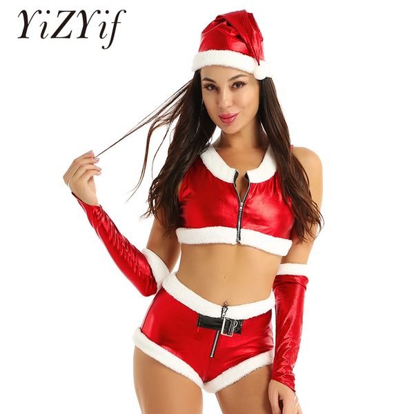 women santa babe costume christmas cosplay costumes fancy dress outfit white flannel trimmed shiny metallic christmas clothes, Silver
women santa babe costume christmas cosplay costumes fancy dress outfit white flannel trimmed shiny metallic christmas clothes, Silver