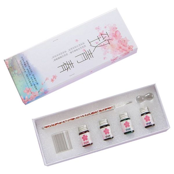 7pcs/set diamond glass pen dip writing ink signature pens set for school stationery gifts art decoration supplies l41e, Black;red
7pcs/set diamond glass pen dip writing ink signature pens set for school stationery gifts art decoration supplies l41e, Black;red