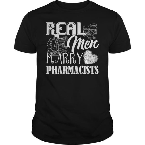 men tshirt real men marry pharmacist cool printed t-shirt tees top, White;black
men tshirt real men marry pharmacist cool printed t-shirt tees top, White;black
