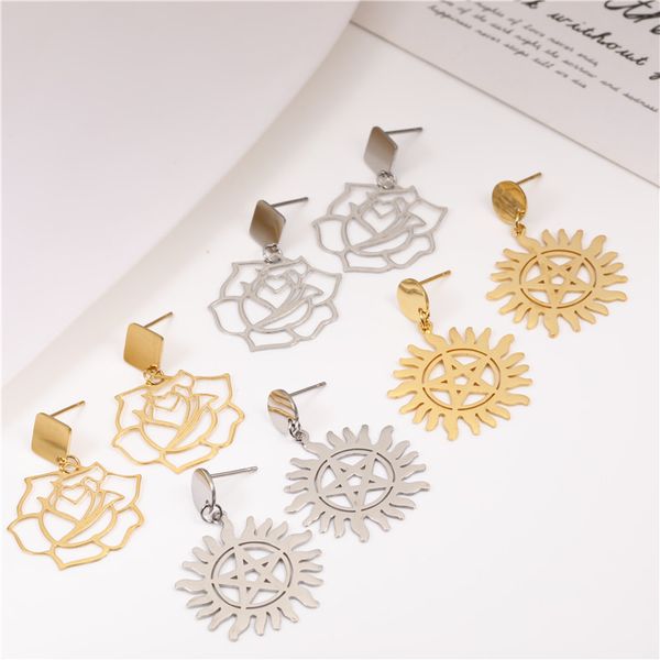oufei rose earrings for women stainless steel jewelry woman sun drop earrings 2020 fashion jewelry accessories ing, Silver
oufei rose earrings for women stainless steel jewelry woman sun drop earrings 2020 fashion jewelry accessories ing, Silver