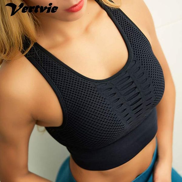 gym clothing vertvie oeak women sports bra mesh brathable push up female fitness underwear seamless, White;black
gym clothing vertvie oeak women sports bra mesh brathable push up female fitness underwear seamless, White;black