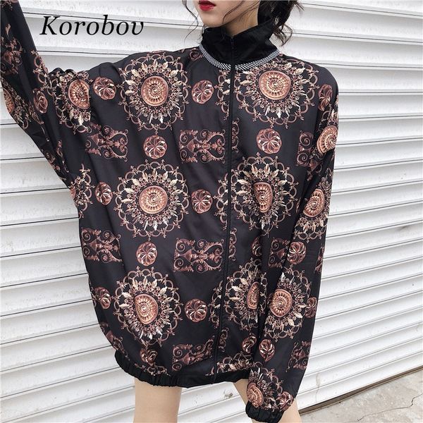 korobov vintage loose casual stand collar jacket floral patterns fashion coat 2018 new auttum pockets zipper outwear femme 76028, Black;brown
korobov vintage loose casual stand collar jacket floral patterns fashion coat 2018 new auttum pockets zipper outwear femme 76028, Black;brown