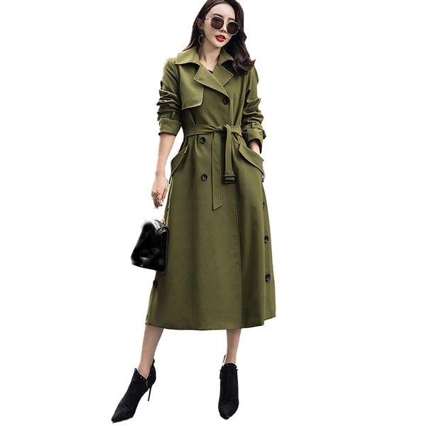 2020 spring autumn women windbreaker long over-the-knee slim british mid-length european american fashion temperament coat 12z, Tan;black
2020 spring autumn women windbreaker long over-the-knee slim british mid-length european american fashion temperament coat 12z, Tan;black