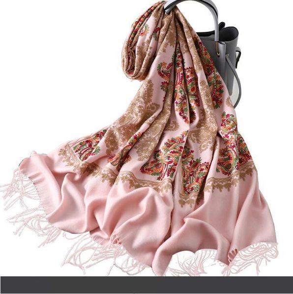 embroidered cashmere-like scarf with thicker and warmer shawl in winter fashion tasseled white embroidered scarf ing, Blue;gray
embroidered cashmere-like scarf with thicker and warmer shawl in winter fashion tasseled white embroidered scarf ing, Blue;gray