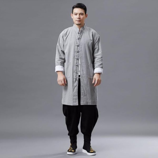 2019 winter new style pull sleeves plus velvet trench coat chinese-style cotton linen trench coat mid-length stand collar men's, Tan;black
2019 winter new style pull sleeves plus velvet trench coat chinese-style cotton linen trench coat mid-length stand collar men's, Tan;black