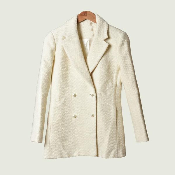 women's blazer wool suit coat pearl solid color button office lady double breasted jacket autumn winter new, White;black
women's blazer wool suit coat pearl solid color button office lady double breasted jacket autumn winter new, White;black