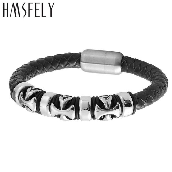 hmsfely fashion stainless steel men cross bracelet black brown genuine leather cuff bracelet for men magnetic bangles jewelry, White
hmsfely fashion stainless steel men cross bracelet black brown genuine leather cuff bracelet for men magnetic bangles jewelry, White