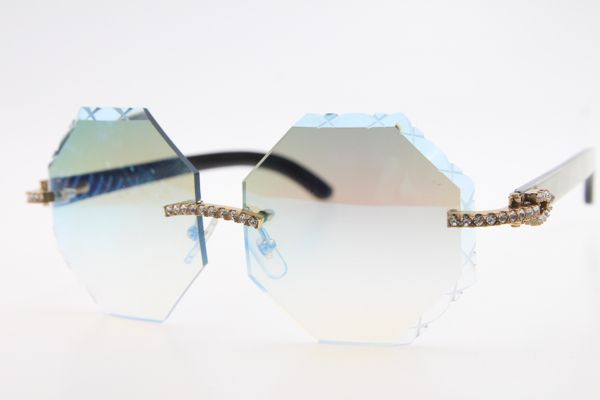 2020 new style high end brand sunglasses rimless black mix white twill buffalo horn diamond sunglasses stone glasses outdoors driving, White;black
2020 new style high end brand sunglasses rimless black mix white twill buffalo horn diamond sunglasses stone glasses outdoors driving, White;black