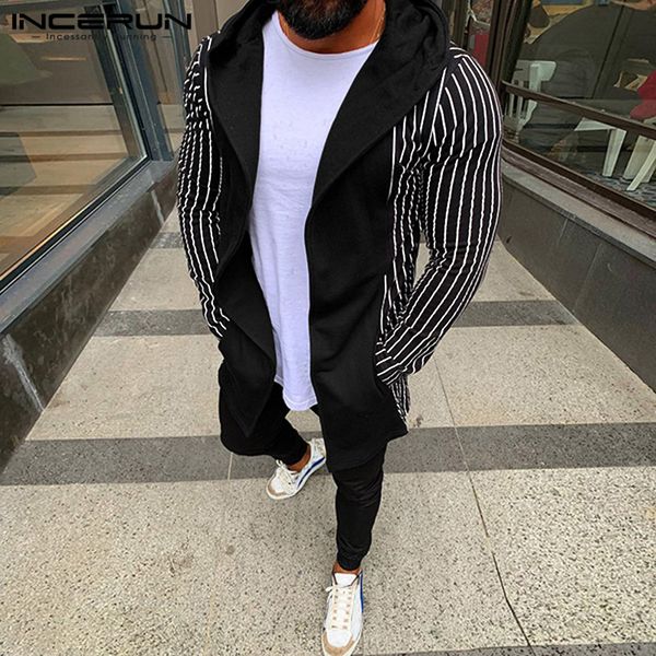 incerun men trench coats hooded long sleeve loose striped patchwork streetwear outwear fashion cardigan casual men jackets 2019, Tan;black
incerun men trench coats hooded long sleeve loose striped patchwork streetwear outwear fashion cardigan casual men jackets 2019, Tan;black