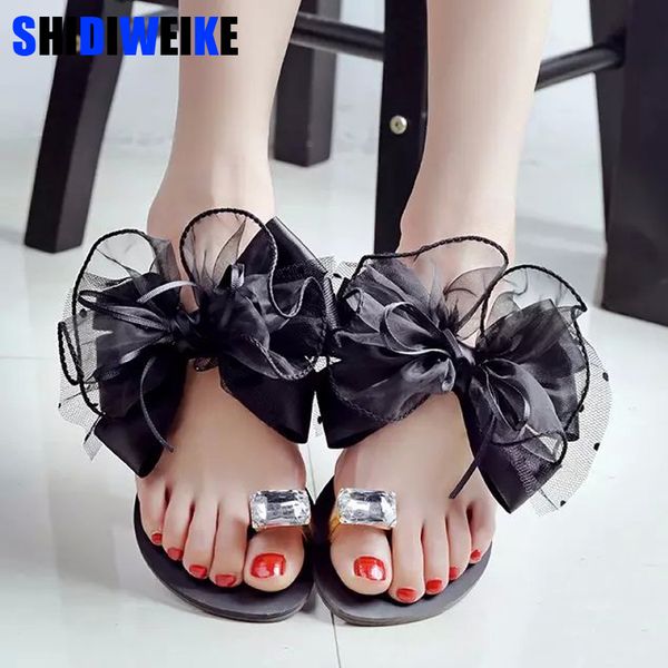 bowtie lace women sandals 2019 new fashion summer bow flat flip flops beach causal outdoor flats slippers woman sandals, Black
bowtie lace women sandals 2019 new fashion summer bow flat flip flops beach causal outdoor flats slippers woman sandals, Black