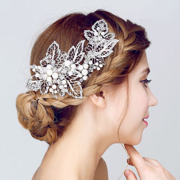j605 npason bride headwear design wedding dress accessories manual marry edge clip hair decorate, Golden;white
j605 npason bride headwear design wedding dress accessories manual marry edge clip hair decorate, Golden;white