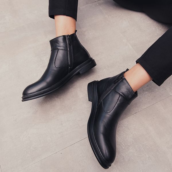 boots arrival men fashion cow leather slip-on point toe flats shoes gentleman ankle boot botas zapatos hombre, Black
boots arrival men fashion cow leather slip-on point toe flats shoes gentleman ankle boot botas zapatos hombre, Black