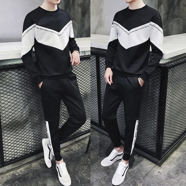 2018 autumn sweater suit casual suit men's fashion round neck geometric pattern sweater print trousers two-piece, Gray
2018 autumn sweater suit casual suit men's fashion round neck geometric pattern sweater print trousers two-piece, Gray