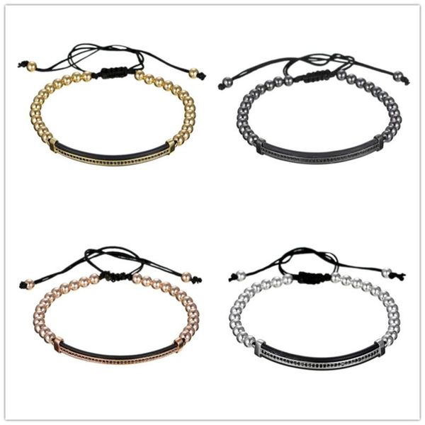 charm bracelets men women 5mm copper bead braided macrame bracelet zircon micro black cz long tube adjustable bangle pulseira, Golden;silver
charm bracelets men women 5mm copper bead braided macrame bracelet zircon micro black cz long tube adjustable bangle pulseira, Golden;silver
