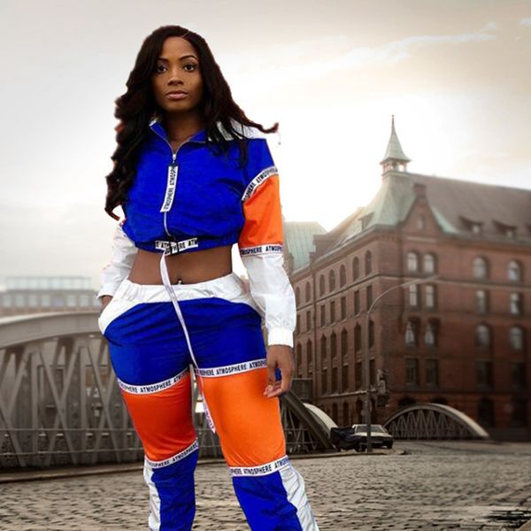 2019 New fashion sporty women's tracksuit hooded short jackets letter splicing long pants suits two piece set outfit
2019 New fashion sporty women's tracksuit hooded short jackets letter splicing long pants suits two piece set outfit