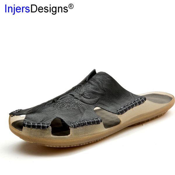 men slippers new fashion summer men shoes soft comfortable outdoor beach sandals genuine leather casual slides plus size 38-48, Black
men slippers new fashion summer men shoes soft comfortable outdoor beach sandals genuine leather casual slides plus size 38-48, Black
