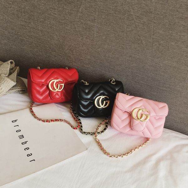 kids girl pu leather hangbags 2019 baby girl chain cross-body bags fashion one-shoulder hangbags children accessories, Black 
kids girl pu leather hangbags 2019 baby girl chain cross-body bags fashion one-shoulder hangbags children accessories, Black