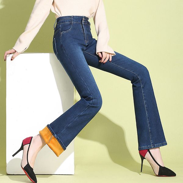 women fleece jeans winter high waist thicken denim flare pants new fashion snow jeans trousers warm streetpants p9245, Blue
women fleece jeans winter high waist thicken denim flare pants new fashion snow jeans trousers warm streetpants p9245, Blue