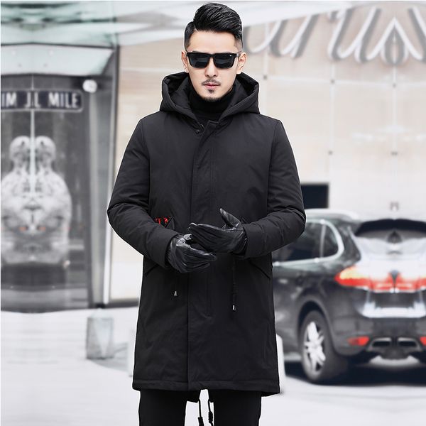 menne men's jacket with a hooded down down for a long, heavy and slim 90% white duck jacket for winter wear, Black
menne men's jacket with a hooded down down for a long, heavy and slim 90% white duck jacket for winter wear, Black