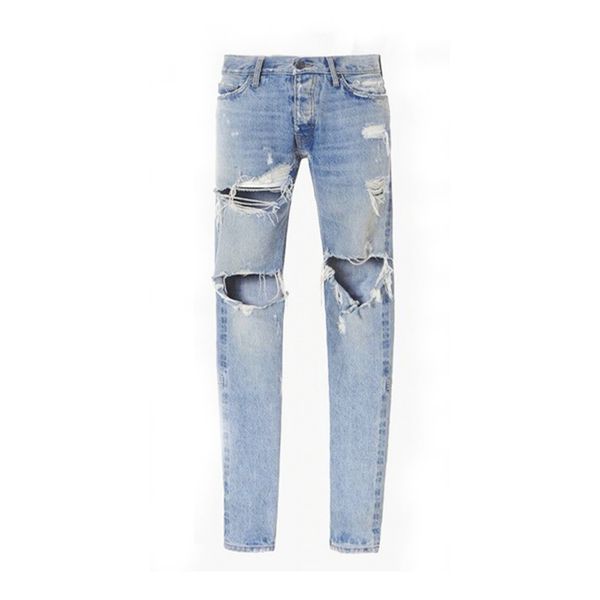 2019 version fear of god fog man selvedge zipper destroyed skinny slim fit vintage ripped blue denim jeans
2019 version fear of god fog man selvedge zipper destroyed skinny slim fit vintage ripped blue denim jeans