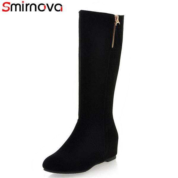 smirnova new 2018 fashion mid calf boots women winter black suede leather boots round toe height increasing heels ladies shoes
smirnova new 2018 fashion mid calf boots women winter black suede leather boots round toe height increasing heels ladies shoes