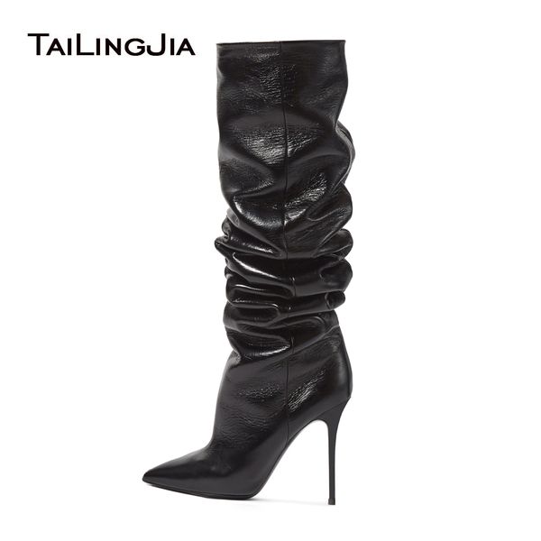2017 women's high heel pointed toe brown blue knee high slouch boots black ladies winter shoes plus size wholesale
2017 women's high heel pointed toe brown blue knee high slouch boots black ladies winter shoes plus size wholesale