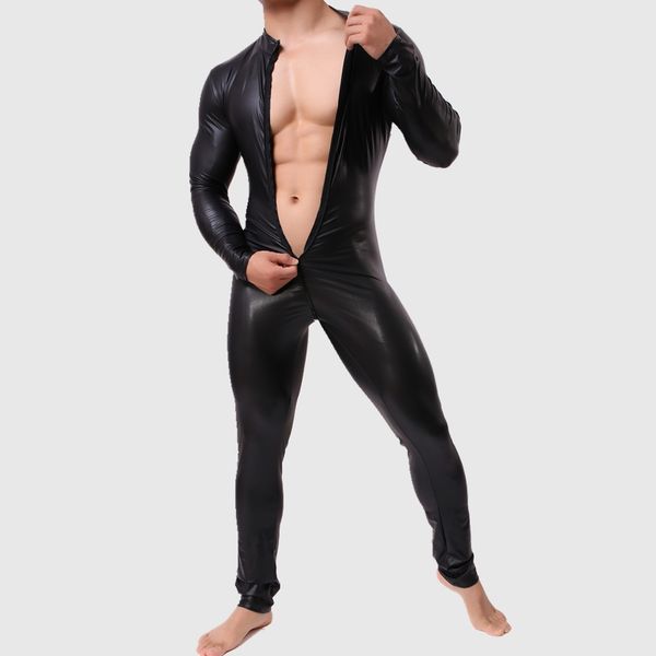 new cool men's one-piece skinny underwear zipper piece suit leather bodybuilding suit bodysuits men undershirt gay clothing, Black;brown
new cool men's one-piece skinny underwear zipper piece suit leather bodybuilding suit bodysuits men undershirt gay clothing, Black;brown