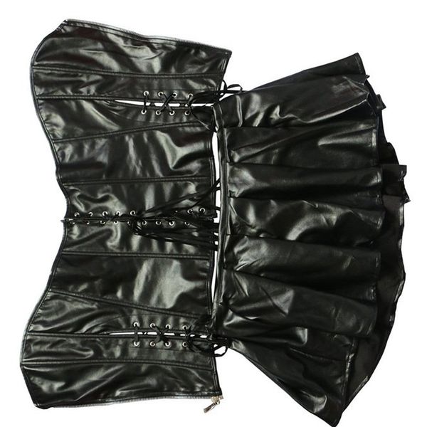 plus size 6xl steampunk pvc faux leather corset dress hollow out zipper steel corset bustier overbust korsett for women, Black;white
plus size 6xl steampunk pvc faux leather corset dress hollow out zipper steel corset bustier overbust korsett for women, Black;white