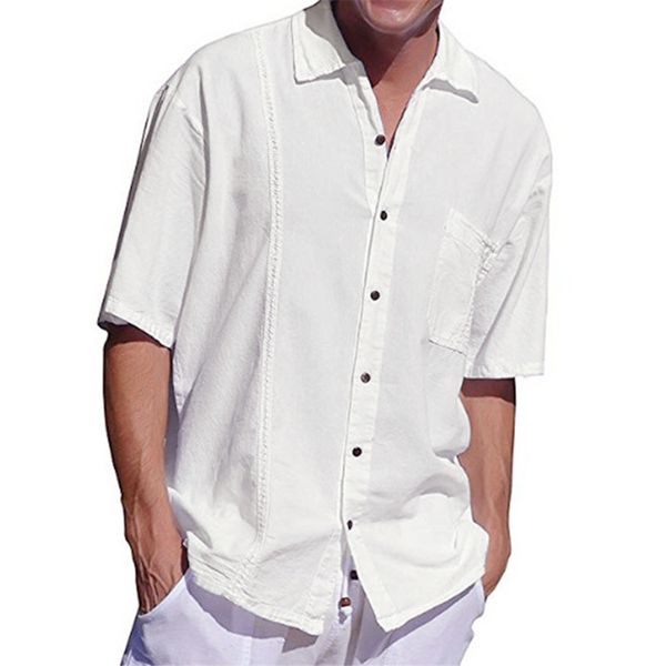 summer mens casual shirts fashion solid color lapel neck short sleeve loose shirts casual mens shirt, White;black
summer mens casual shirts fashion solid color lapel neck short sleeve loose shirts casual mens shirt, White;black