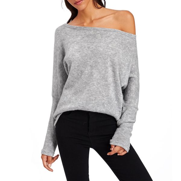 womens off shoulder solid sweater ladies batwing long sleeve knitted pullovers casual loose rk 6colors, White;black
womens off shoulder solid sweater ladies batwing long sleeve knitted pullovers casual loose rk 6colors, White;black