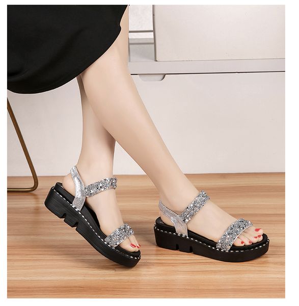 2020 summer women sandals wedges med heel crystal platform beach hollow breathable female casual ladies shoes zapatos de mujer, Black
2020 summer women sandals wedges med heel crystal platform beach hollow breathable female casual ladies shoes zapatos de mujer, Black