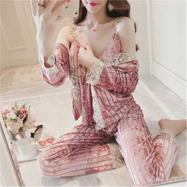 july's song gold velvet pajamas set autumn winter warm women pajamas sleepwear sleeveless strap nightwear long pant robe, Blue;gray
july's song gold velvet pajamas set autumn winter warm women pajamas sleepwear sleeveless strap nightwear long pant robe, Blue;gray