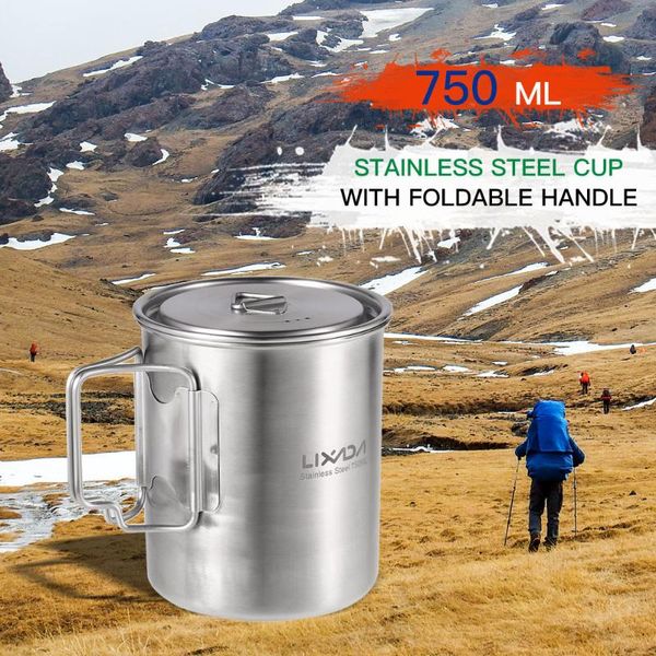 lixada 750ml stainless steel pot portable water mug cup with lid and foldable handle outdoor camping cooking picnic
lixada 750ml stainless steel pot portable water mug cup with lid and foldable handle outdoor camping cooking picnic