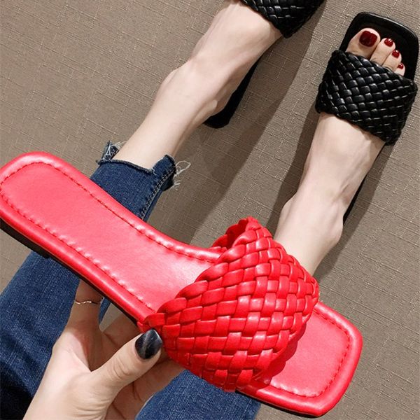 slhjc slippers outside wear shoes 2020 spring summer new arrival leather knit sandals flat heel wide toe open casual slides drag, Black
slhjc slippers outside wear shoes 2020 spring summer new arrival leather knit sandals flat heel wide toe open casual slides drag, Black