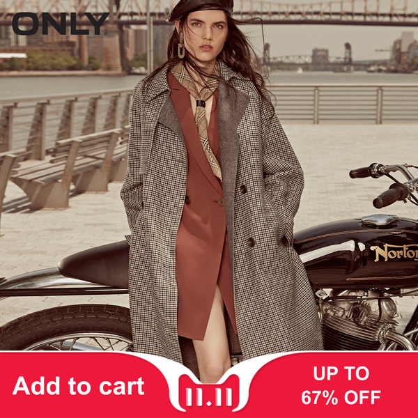 only women's autumn new double-breasted double-faced wool coat | 11834s518, Black;brown
only women's autumn new double-breasted double-faced wool coat | 11834s518, Black;brown